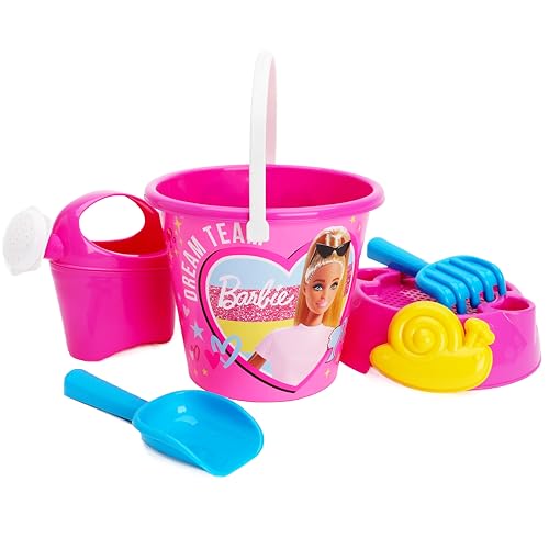 Toyland® Barbie 6-teiliges Eimer- und Schaufelset mit Gießkanne – Sand- und Wasserspiele – Strandspielzeug von Toyland