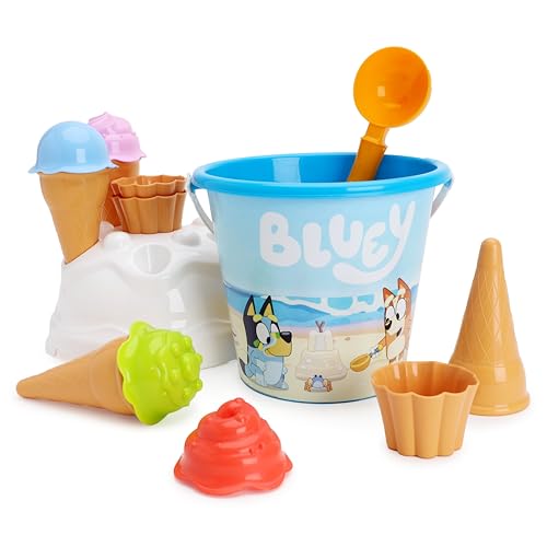 Toyland® Bluey & Bingo 14-teiliges Eimer- und Schaufelset mit Eistüten – Sand- und Wasserspiele – Strandspielzeug - Alter 2 Jahre + von Toyland