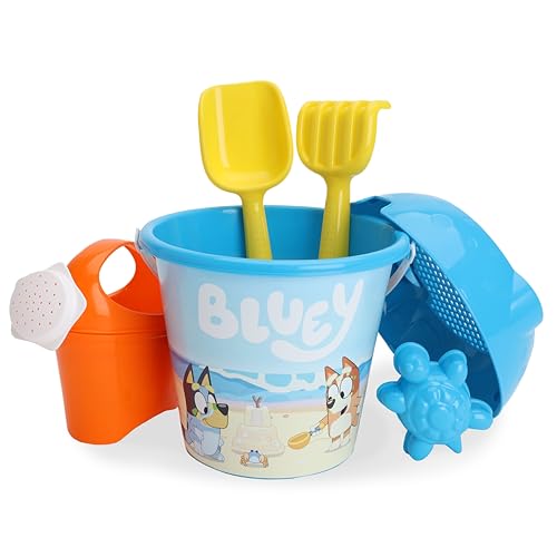 Toyland® Bluey & Bingo 6-Teiliges Eimer- und Schaufelset mit Gießkanne – Sand- und Wasserspiele – Strandspielzeug - Alter 2 Jahre + von Toyland