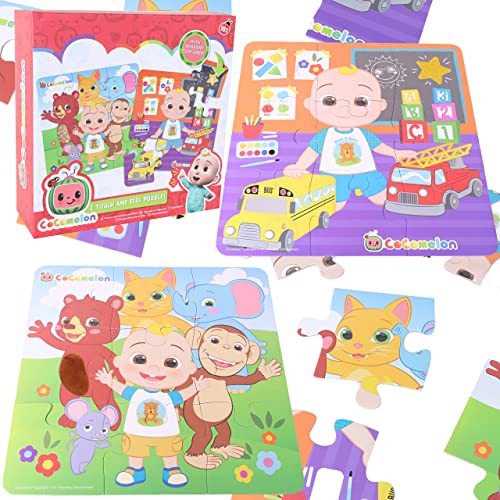 Toyland® Cocomelon Pack mit 2 Touch & Feel Puzzles – Sensorisches Spielzeug – Puzzles für Kleinkinder – ab 18 Monaten von Toyland