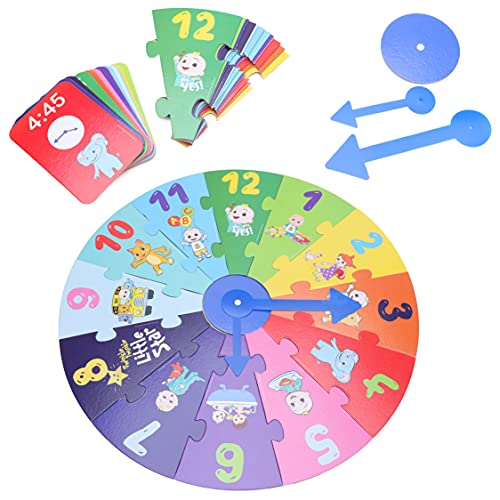 Toyland® Cocomelon Riesen-Bodenpuzzle mit 12 Lernkarten – Lernen Sie die Zeit zu erzählen, Kleinkindspielzeug – Alter 3 + von Toyland