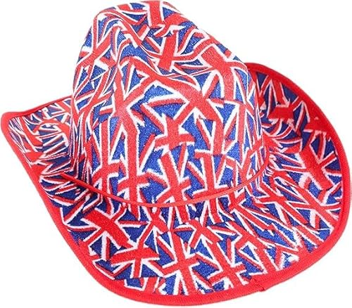 Toyland® Cowboyhut mit Union Jack-Flagge, Samt, britisches Kostüm, Queens Platinum Jubilee von Toyland