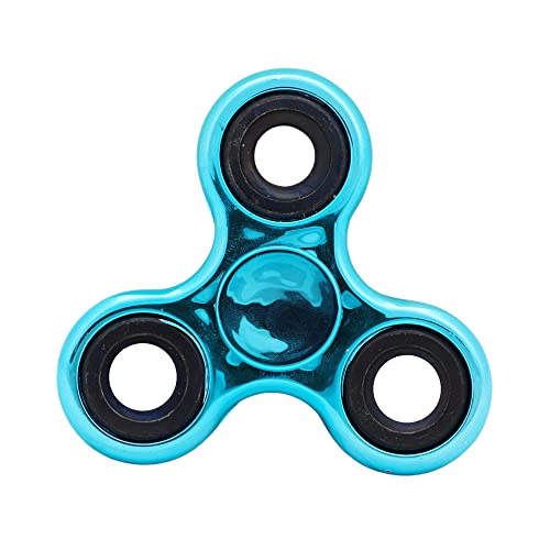 Toyland® Fidget Hand Spinner – Linderung von Stress und Angst (Metallic Turquoise & Black Rings) von Toyland