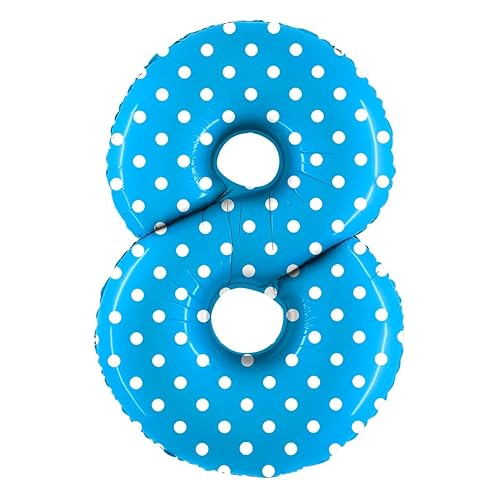 Toyland® 101.6 cm (40") blau gepunkteter Folienballon Party dekoration (8) von Toyland