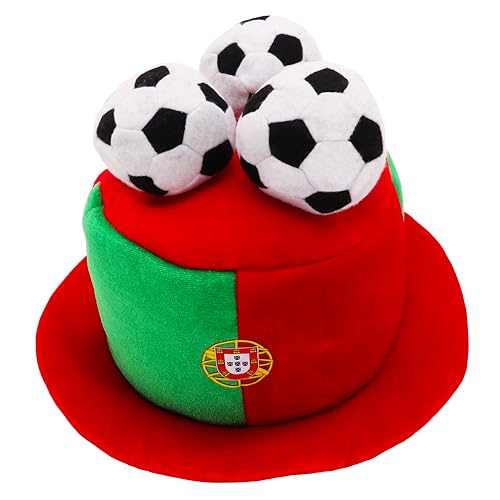 Toyland® Fußball-Zylinder mit europäischer Flagge und 3D-Fußbällen – 8 Länder verfügbar – Kopfbedeckung zur Feier der EM/Weltmeisterschaft von Toyland