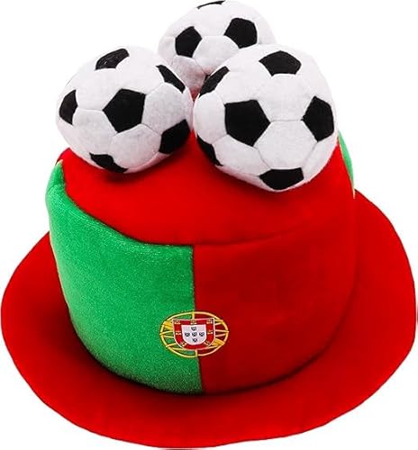 Toyland® Portugal Flagge Neuartiger Fußballfan-Zylinder mit 3D-Fußbällen – perfekt für Euro/Weltmeisterschaft/Fußballpartys und -feiern – 8 Länder verfügbar von Toyland