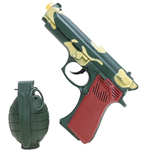 Toyland® Armee-Stil Handgranate & Pistole mit Licht & Sound Spielzeugwaffe Set - Rollenspiel - Verkleidung von Toyland
