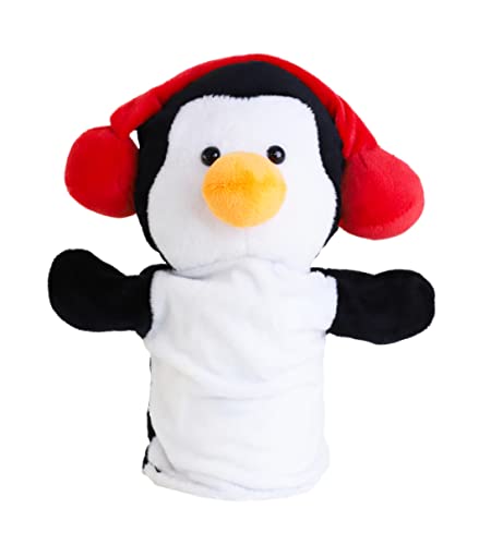 Toyland® Handpuppe für Kinder, Weihnachtsmotiv, 21 cm, Pinguin von Toyland
