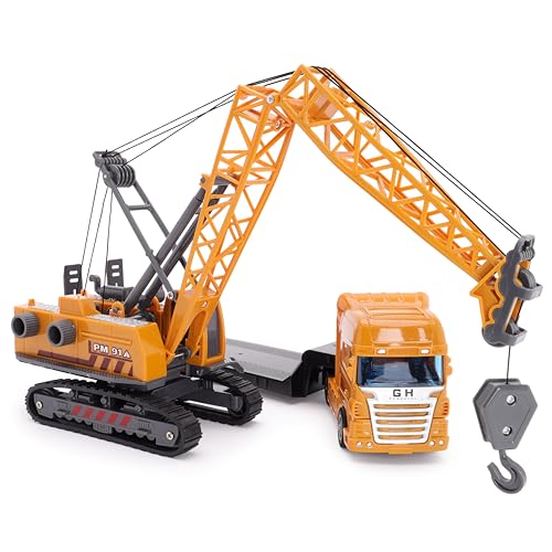 Toyland® LKW-Transporter mit Kran – Spielfahrzeug mit realistischen beweglichen Teilen – Konstruktionsspielzeug für Kinder – Maßstab 1:55 von Toyland