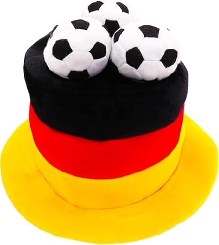 Toyland® Neuheits-Fußballfan-Zylinder mit Deutschland-Flagge und 3D-Fußbällen – Perfekt für Europameisterschaften/Weltmeisterschafts/Fußballpartys und Deutsche Feiern – 8 Länder Verfügbar von Toyland