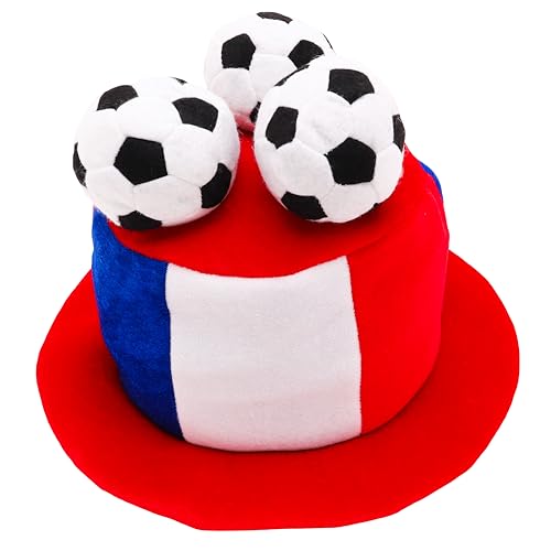 Toyland® Neuheits-Fußballfan-Zylinder mit Frankreich-Flagge und 3D-Fußbällen – Perfekt für Europameisterschaften/Weltmeisterschafts-/Fußballpartys und Französische Feiern – 8 Länder Verfügbar von Toyland