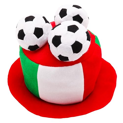 Toyland® Neuheits-Fußballfan-Zylinder mit Italienischer Flagge und 3D-Fußbällen – Perfekt für Europameisterschaften/Weltmeisterschafts/Fußballpartys und Italienische Feiern – 8 Länder Verfügbar von Toyland