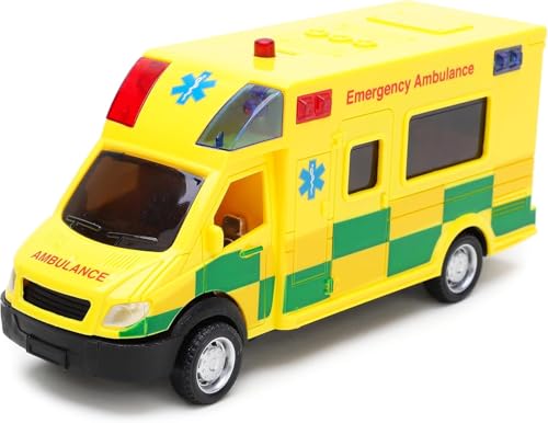 Toyland® Notfall-Krankenwagen Spielzeug mit Licht und Sound - Maßstab 1:40 - Spielfahrzeug - ab 3 Jahren von Toyland