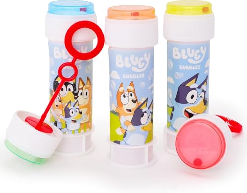 Toyland® Packung mit 3 blauen Seifenblasenbechern mit Zauberstäben, 60-ml-Lösung und neuartigem Labyrinthdeckel – Taschengeld und Spielzeug für Partytüten von Toyland