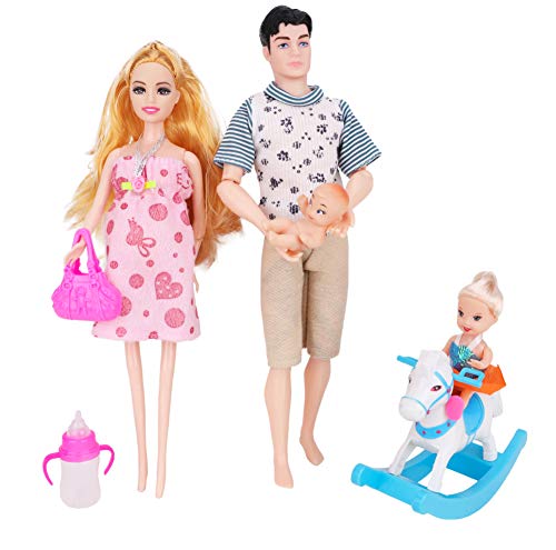 Toyland® Puppenfamilie Spielset - Daddy, Mummy, Toddler & Baby Bump - Mädchenspielzeug von Toyland