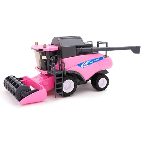 Toyland® Reibungsbetriebener rosa Mähdrescher im Maßstab 1:32 – Bauernhofspielzeug – 25 cm x 11 cm von Toyland