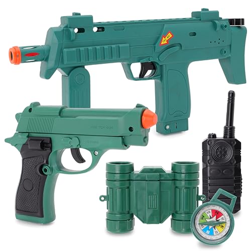 Toyland® Spezialeinheiten-Waffen- und Zubehörset mit realistischen Lichtern und Geräuschen – 2 Waffen und 3 Zubehörteile – Rollenspiel & Kostümspielzeug von Toyland