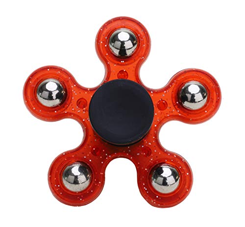 Toyland® Spinnerooz Glitter Handspinner Neuheit Spielzeug - Zappeln Spinner - 5 In 1 - Springen, Hüpfen, Drehen (ROT) von Toyland