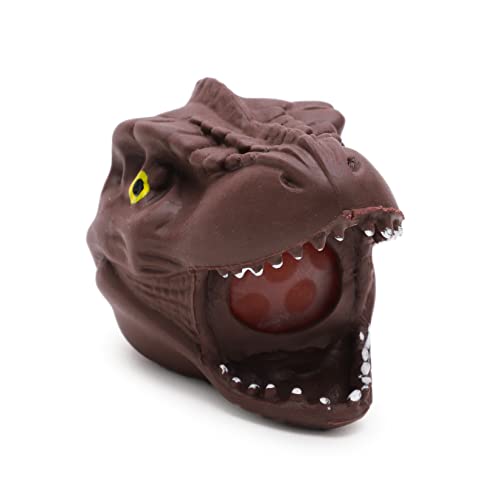 Toyland® Squeezy Korn Gefüllt Dinosaurierkopf - Neuartiges sensorisches Quetschspielzeug (Braun) von Toyland