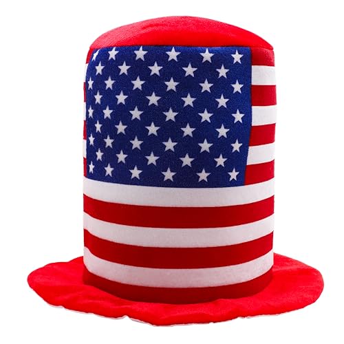 Toyland® Stars & Stripes USA Velvet Big Top Hat – Amerikanisches Kostümzubehör – Neuartige Hüte von Toyland