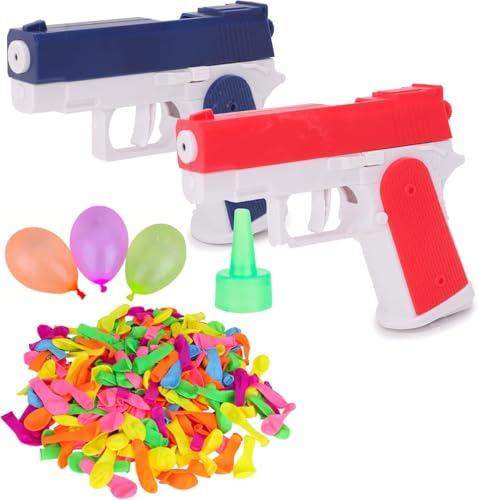 Toyland® Wasserschlacht-Set – 2 13 cm (5 Zoll) große Hydro Blaster Schnellfeuer-Wasserpistolen und 1000 Wasserbomben – Wasserpistolen mit Einer Reichweite von 7,6–9 m – Wasserspielzeug für draußen von Toyland