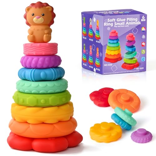 Toylink Stapelspielzeug Regenbogen Stapelturm Geschenk Baby 6 12 18 Monate Squeeze Zahnen Beißspielzeug Beißringe mit Löwefigur Bunt Sensorik Montessori Spielzeug Früherziehung Baby Junge Mädchen Toylink Stapelspielzeug Regenbogen Stapelturm Geschenk Baby 6 12 18 Monate Squeeze Zahnen Beißspielzeug Beißringe mit Löwefigur Bunt Sensorik Montessori Spielzeug Früherziehung Baby Junge Mädchen von Toylink