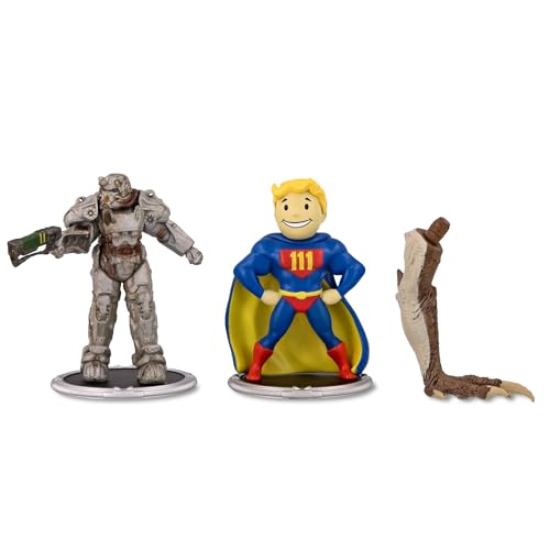 Fallout T-60 und Vault Boy (Power) 7,6 cm Minifiguren-Set 2er-Pack für Erwachsene | Enthält Build-A-Figure Deathclaw Stück von Toynk