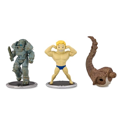 Toynk Fallout Raider und Vault Boy (stark) 7,6 cm Minifiguren-Set 2er-Pack für Erwachsene | Enthält Build-A-Figure Deathclaw Stück von Toynk