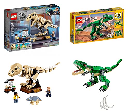 Set: Lego Creator Dinosaurier (31058) + Lego Jurassic World T-Rex Skelett (76940) - Dino Triceratops - 2er Bundle von Toynova