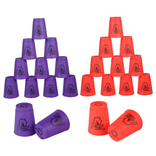Grehge 24St Quick Sport Stapelbecher Cups Becher zum schnellen Stapeln Stapelbecher(Orange & Lila) für Trainingsspiel, Geschwindigkeitsherausforderung, lustiges Partyspiel (6+ Jahre) von Grehge