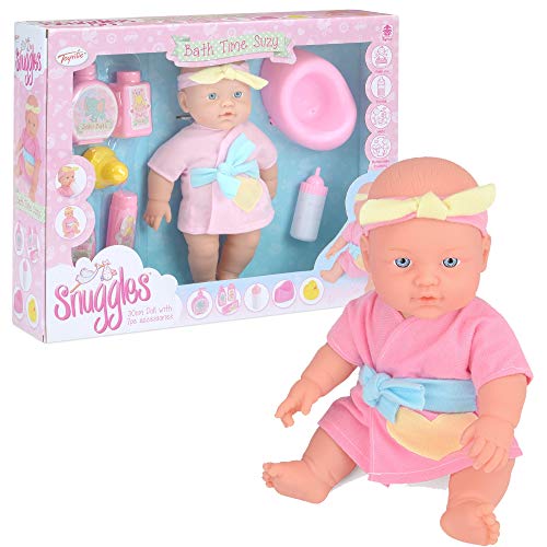 Toyrific Snuggles Baby-Puppe, wasserdichter Hartschalenkörper mit Baby-Puppenzubehör, Badezeit Suzy von Toyrific