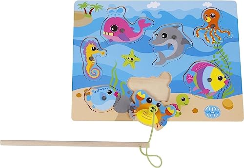 Big Tree Unterwasser Angelspiel (Holzpuzzle): Kannst du mit der Magnet-Angel die Fische aus dem Wasser ziehen? von Toys Amsterdam