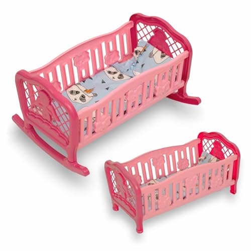 Toys Kind Kunststoff Puppenbett – Puppenmöbel für bis zu 45 cm große Puppen – leichtes Spielzeugbett mit Zubehör – Puppenzubehör für realistische Rollenspiele Toys Kind Kunststoff Puppenbett – Puppenmöbel für bis zu 45 cm große Puppen – leichtes Spielzeugbett mit Zubehör – Puppenzubehör für realistische Rollenspiele von Toys Kind