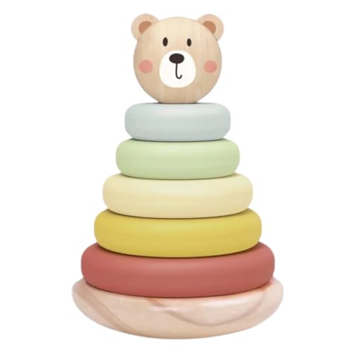 Toys R Wood® Stapelspielzeug Baby ab 1 Jahr aus Holz | Montessori Stapelturm mit Stapelringen | FSC-zertifiziertes Motorikspielzeug | Lernspielzeug & Geschenk zur Förderung der Feinmotorik für Kinder von Toys R Wood