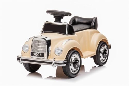 Kinder Mercedes-Benz 300S Oldimer Rutschauto, Kinderauto, Kinderfahrzeug, Rutscherfahrzeug mit Stauraum mit Kippschutz für 18-48 Monaten (Beige) von Toys Store