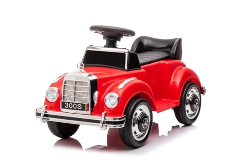 Kinder Mercedes-Benz 300S Oldimer Rutschauto, Kinderauto, Kinderfahrzeug, Rutscherfahrzeug mit Stauraum mit Kippschutz für 18-48 Monaten (Rot) von Toys Store