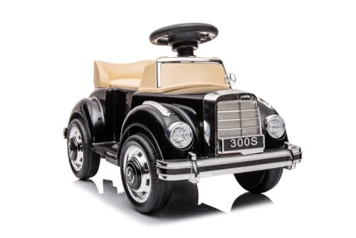 Kinder Mercedes-Benz 300S Oldimer Rutschauto, Kinderauto, Kinderfahrzeug, Rutscherfahrzeug mit Stauraum mit Kippschutz für 18-48 Monaten (Schwarz) von Toys Store