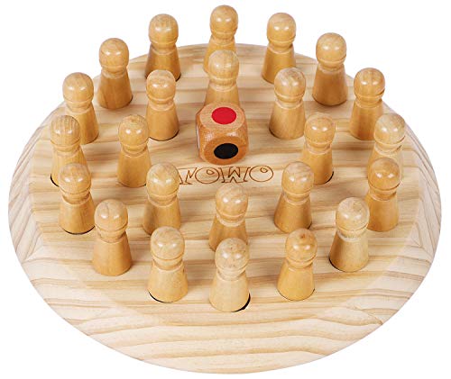 Toys of Wood Oxford TOWO Gedächtnisspiel Memory - Brettspiel aus qualitativem Holz für die ganze Familie - 24 Figuren und 1 Würfel - Montessori-Spiel von Toys of Wood Oxford