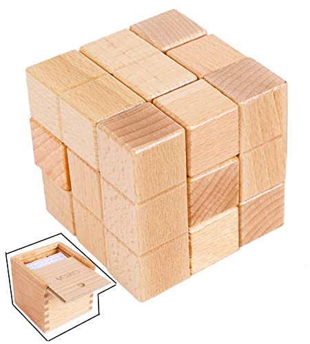 Große hölzerne Soma Cube - Holz-Rätsel IQ Puzzle Math Puzzle für Kinder und Erwachsene von Toys of Wood Oxford