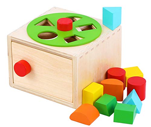 Toys of Wood Oxford Kinder Steckwürfel aus Holz - Formen und Farben sortieren - Steckspiel für Babys - Steckbox Holzspielzeug von Toys of Wood Oxford