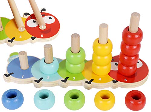 Toys of Wood Oxford Stapelturm Holz für Baby und Kleinkind - Schönes Caterpillar-Zählspiel Stapelringe Holz mit 15 Ringen-Puzzle Sortieren Holzspielzeug ab 1 Jahr Babygeschenk- Motorikspielzeug Toys of Wood Oxford Stapelturm Holz für Baby und Kleinkind - Schönes Caterpillar-Zählspiel Stapelringe Holz mit 15 Ringen-Puzzle Sortieren Holzspielzeug ab 1 Jahr Babygeschenk- Motorikspielzeug von Toys of Wood Oxford