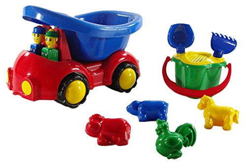 Toys Kipper LKW mit Zubehör Sandauto Set Sandset Spielzeug Spielauto Sandzubehör von Toys