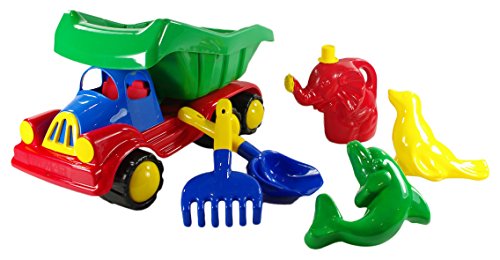 Toys Sandspielzeug, großer Muldenkipper LKW mit Zubehör Spielzeug,Gießkanne,Förmchen,Rechen von Toys