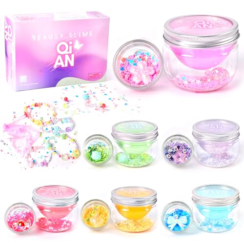 ToysButty 6 Pack Hydro Slime Set Beads DIY Kit for Girls, Scented Putty Toys,Friendship Bracelets Art Craft Beads for Jewellery Making, Beauty Gift Birthday Present for Kids Age 6-10 von ToysButty
