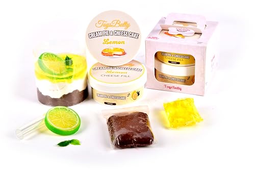 ToysButty DIY Cake Slime Kit für Kinder, 2 Duftkäsekuchen Butter Slime mit Obstchark Accessoires in Geschenkbox, vorgefertigtes Kuchen -Making -Kit für Mädchen und Jungen, ideale Geburtstagsfeier von ToysButty