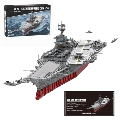 ToysWeltX Mocsage 1/350 UCS USS Enterprise CVN-65 Atomgetriebener Flugzeugträger Militärisches Modellbausatz-Set (4941 Teile) von ToysWeltX