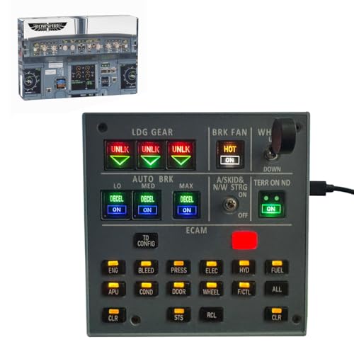 ToysWeltX Rowsfire A103 A32X/A31X/A350/XECAM Home Cockpit Landing Gear Indicator Integrated Panel for MSFS 2020/2024 - Flight SIM Home Cockpit von ToysWeltX