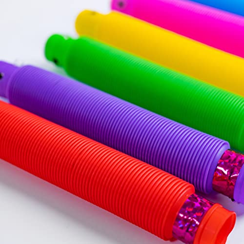 Toyseum 12xLeuchtende Pop-Röhren, lustiges beleuchtetes sensorisches Spielzeug für Kinder, Partygeschenke, Fidget Toys für Jungen Mädchen Partytütenfüller, 12 Stück (6 einzigartige Farben) von Toyseum