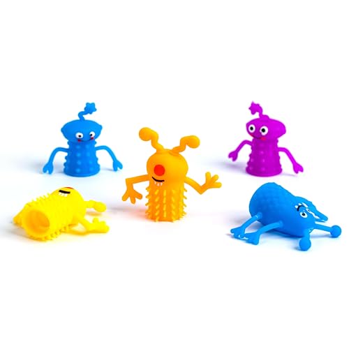 Toyseum 24 x Alien-Fingerpuppen, Füllstoffe für Kinder, Weltraum-Motto-Partytüten, lustige und farbenfrohe Fingermonster sind ideal für Kinder jeden Alters, 24 Stück (4 lebendige Farben) von Toyseum
