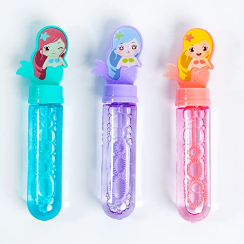 Toyseum 24 x Meerjungfrau Seifenblasen für Kinder Partytüten 24 Stück (3 Designvarianten) (TOY-BUB-24) von Toyseum